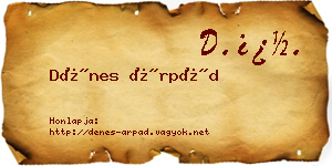 Dénes Árpád névjegykártya