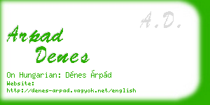 arpad denes business card