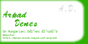 arpad denes business card